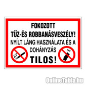 Fokozott tűz- és robbanásveszély!