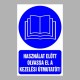 Rendelkező matricák, táblák, jelek, piktogramok, - Piktogramok szöveggel - Használat előtt olvassa el a kezelési útmutatót