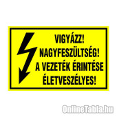 VIGYÁZZ! NAGYFESZÜLTSÉG! A VEZETÉK ÉRINTÉSE ÉLETVESZÉLYES!