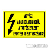 VIGYÁZZ! A BURKOLATON BELÜL A TARTÓSZERKEZET ÉRINTÉSE IS ÉLETVESZÉLYES!