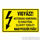 VIGYÁZZ! BIZTONSÁGI KAMERÁVAL ÉS RIASZTÓVAL  ELLÁTOTT TERÜLET! NAGYFESZÜLTSÉG!