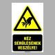 Figyelmeztető matricák, táblák, jelek, piktogramok - Piktogramok szöveggel - Kéz sérülésének veszélye