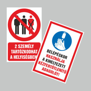 Figyelmeztető és tiltó matricák, táblák, - Koronavírus, Fertőzések tábla