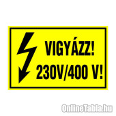 VIGYÁZZ! 230V/400 V!