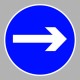 KRESZ tábla, Közúti jelzőtábla - "D" Utasítást adó jelzőtáblák - Kötelező haladási irány, jobbra